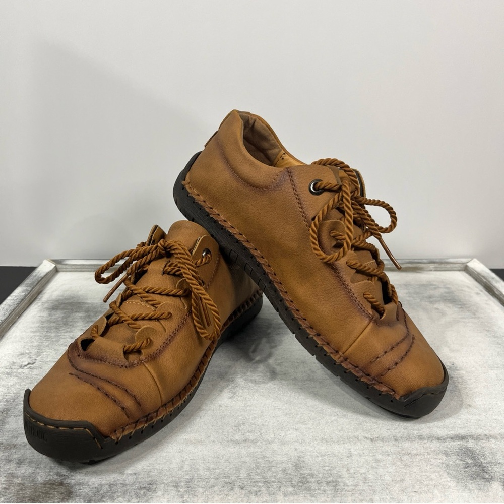 Men's Retro 1978 Leather Driving Shoes Handcrafted Moccasin Sneaker Brown 39